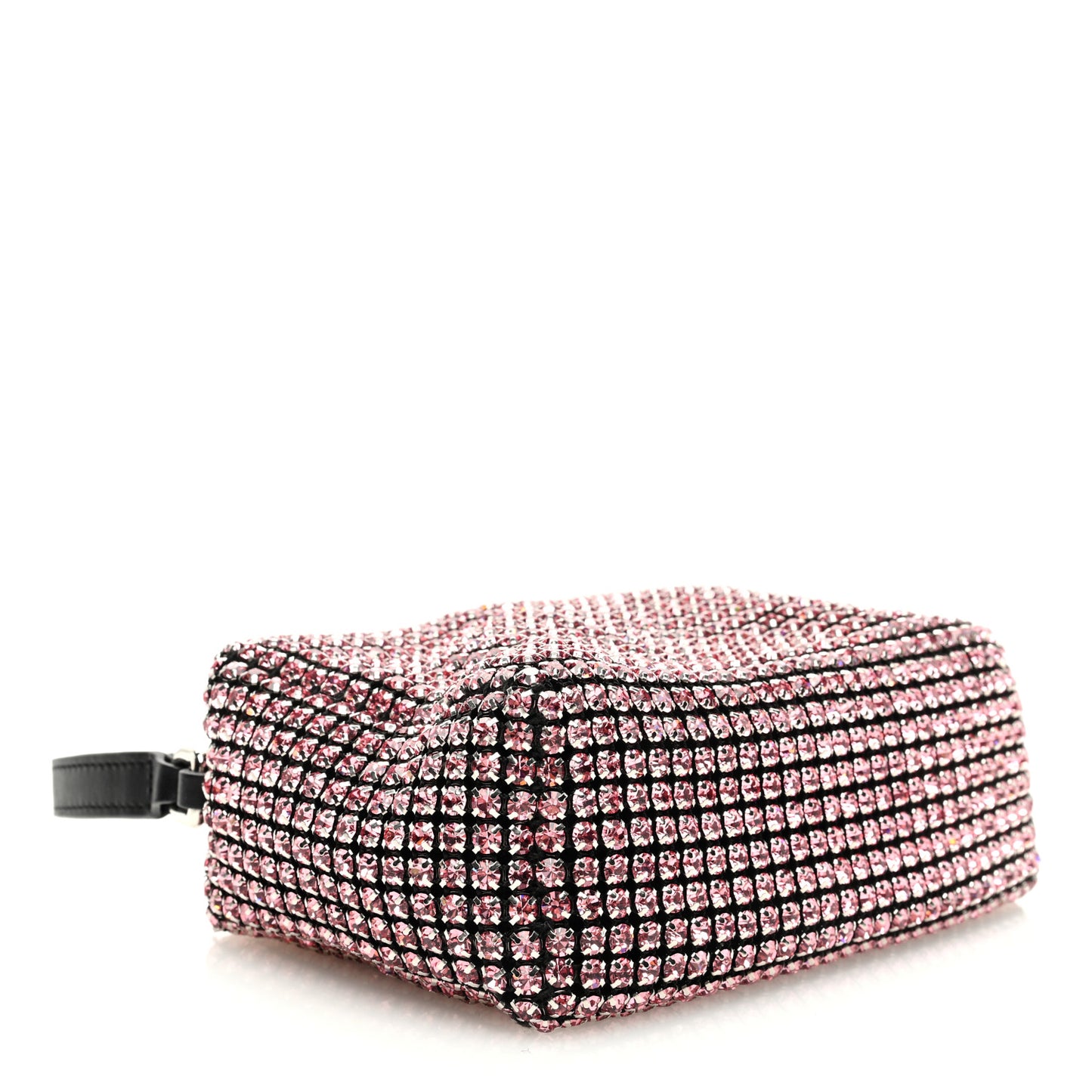 Mesh Crystal Rhinestone Mini Heiress Pouch Pink