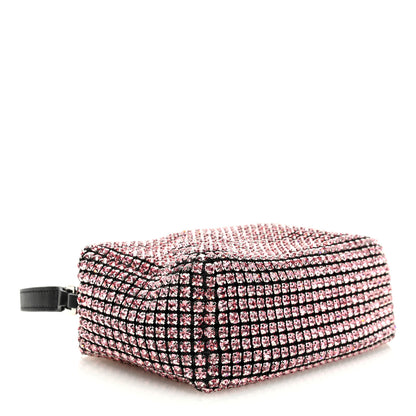 Alexander Wang Mesh Crystal Rhinestone Mini Heiress Pouch Pink 4 of 9