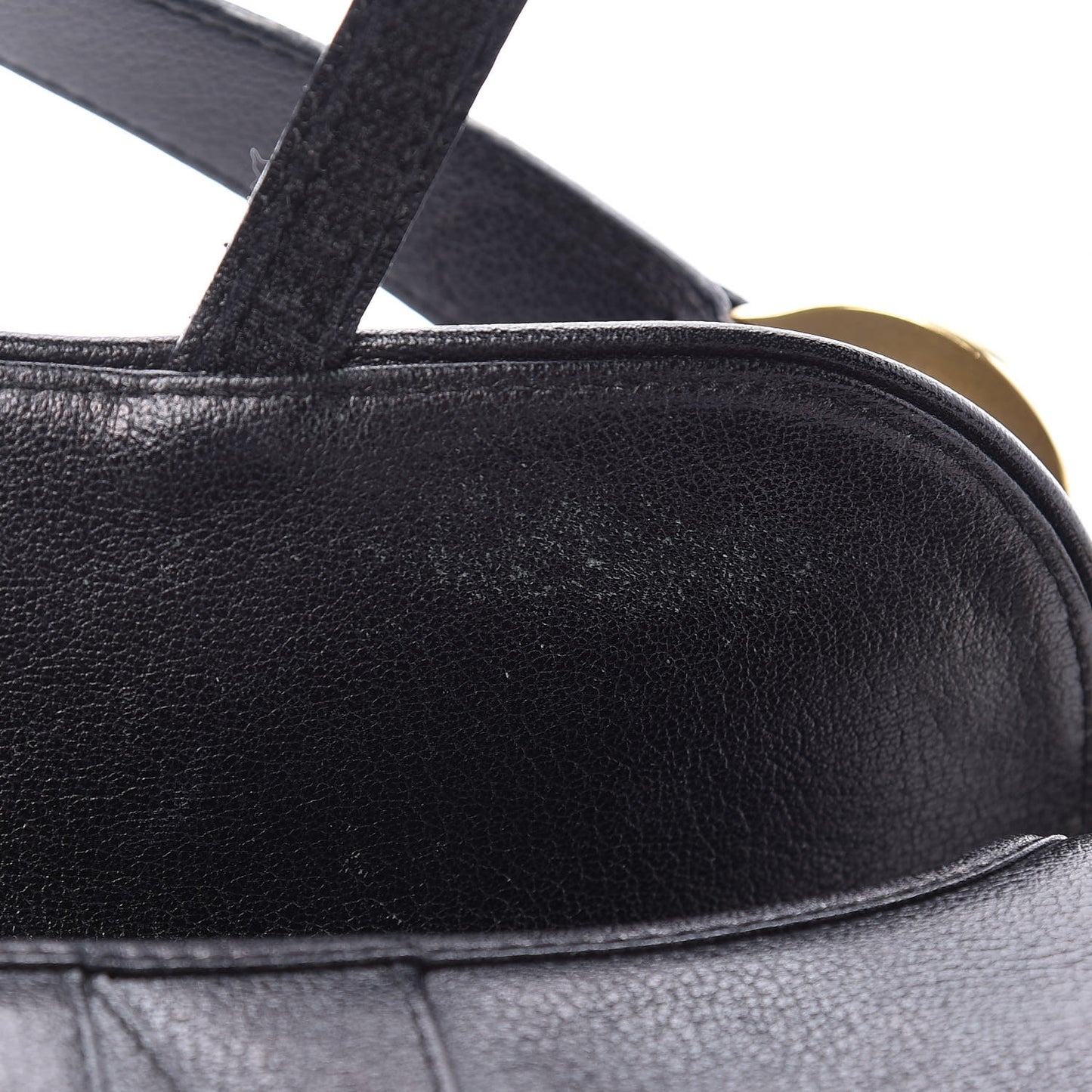 Grained Calfskin Saddle Bag Black