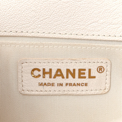 Chanel Calfskin Chevron Quilted Medium Boy Flap White 6 of 17