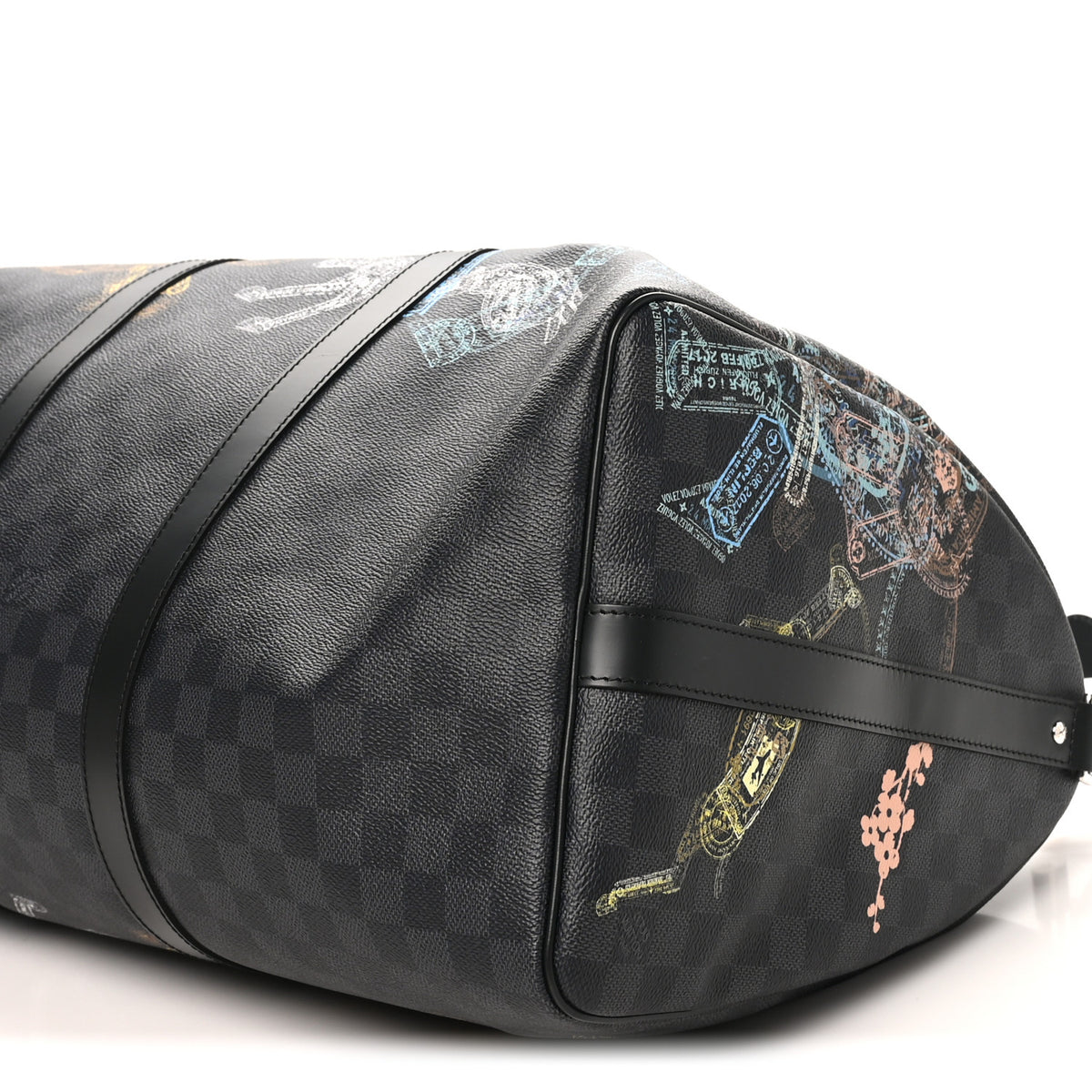 Louis Vuitton Damier Graphite Stamps Keepall Bandouliere 50 8 of 8