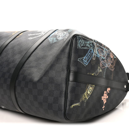 Louis Vuitton Damier Graphite Stamps Keepall Bandouliere 50 8 of 8
