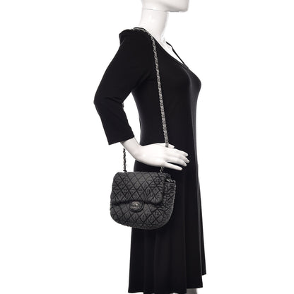 Chanel Washed Denim Quilted Small Denimpression Flap Grey Black 2 of 10