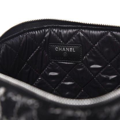 Chanel Caviar Tweed Quilted Medium Cosmetic Pouch Black 8 of 10