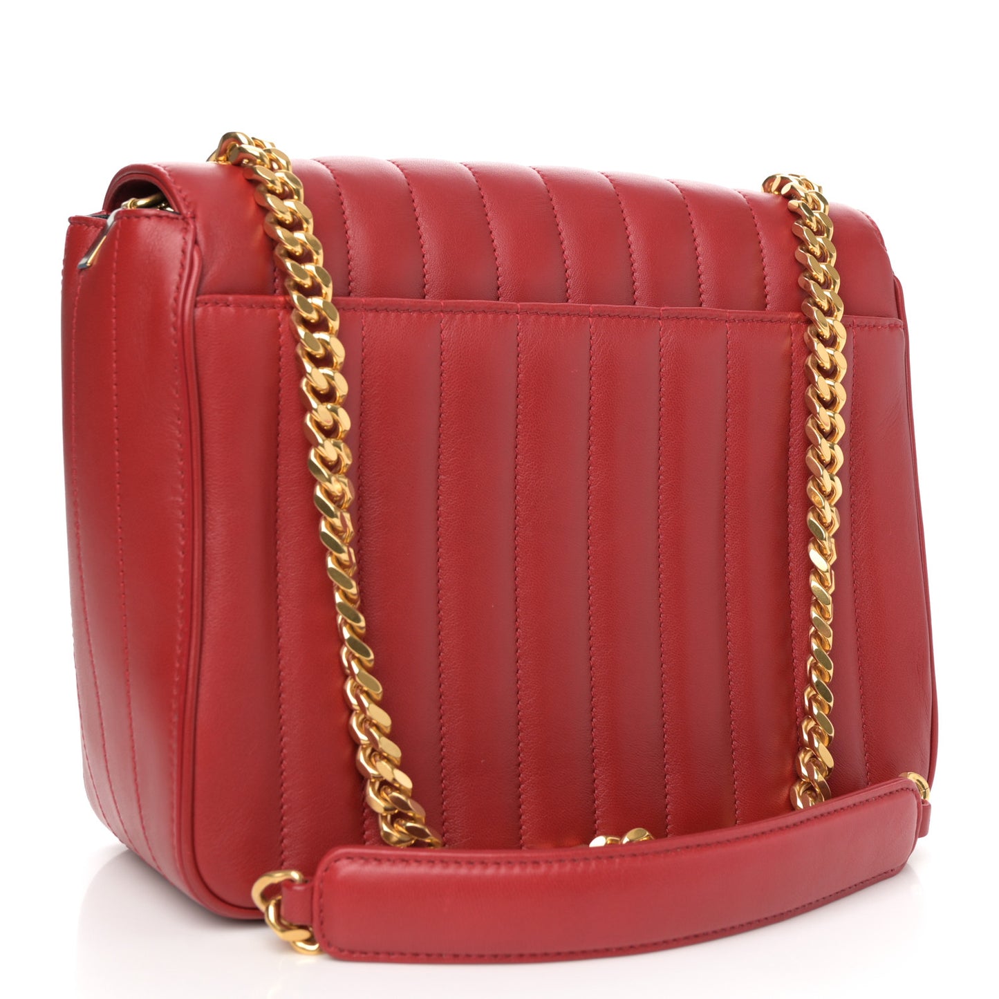 Lambskin Matelasse Monogram Large Vicky Chain Bag Rouge Eros