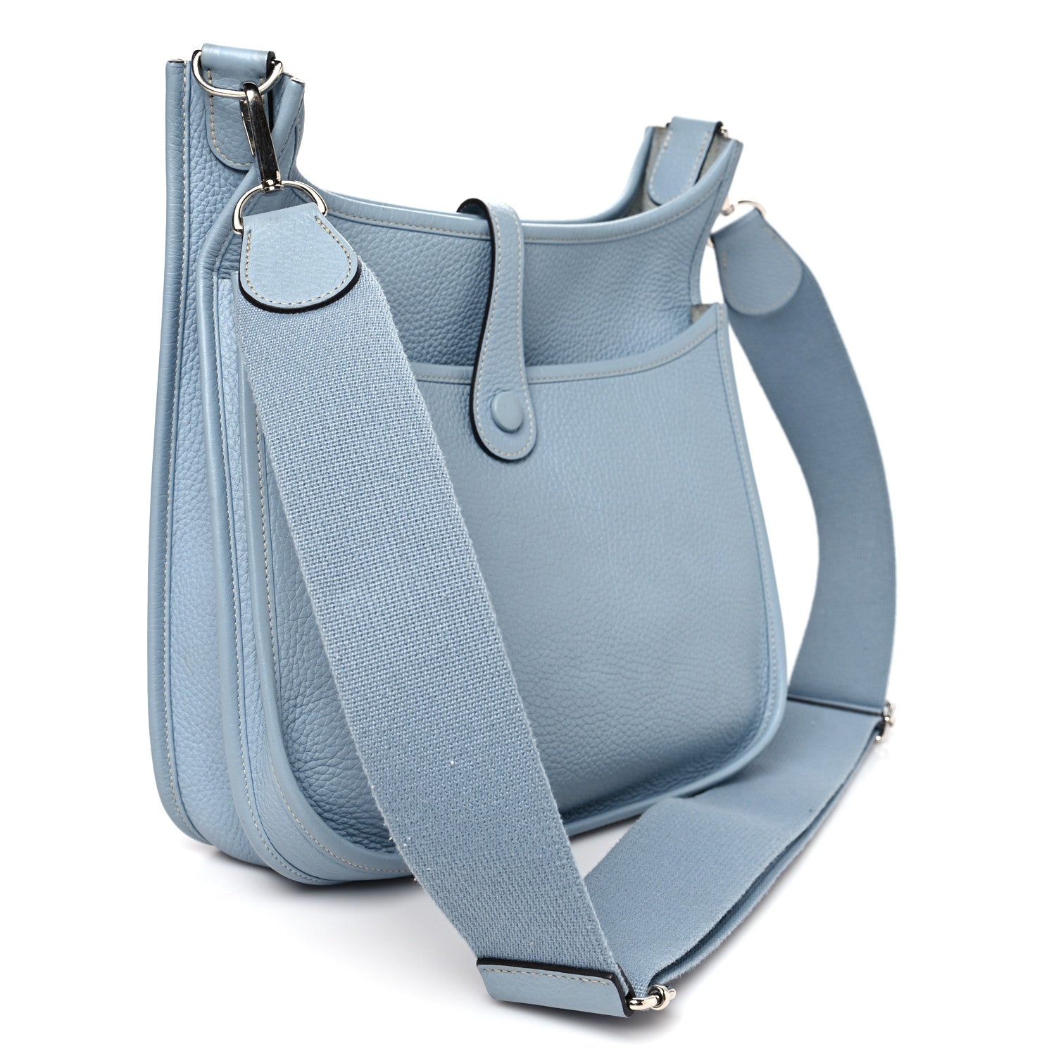 Hermes Taurillon Clemence Evelyne III PM Bleu Lin 2 of 8