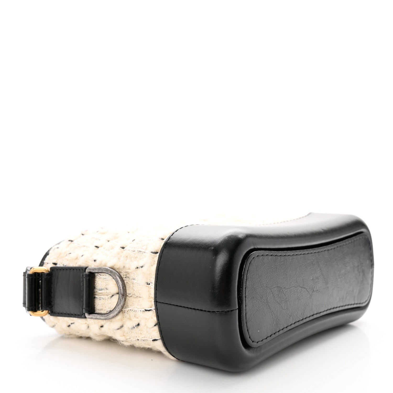 Chanel Tweed Calfskin Quilted Small Gabrielle Hobo Ivory Black 4 of 12