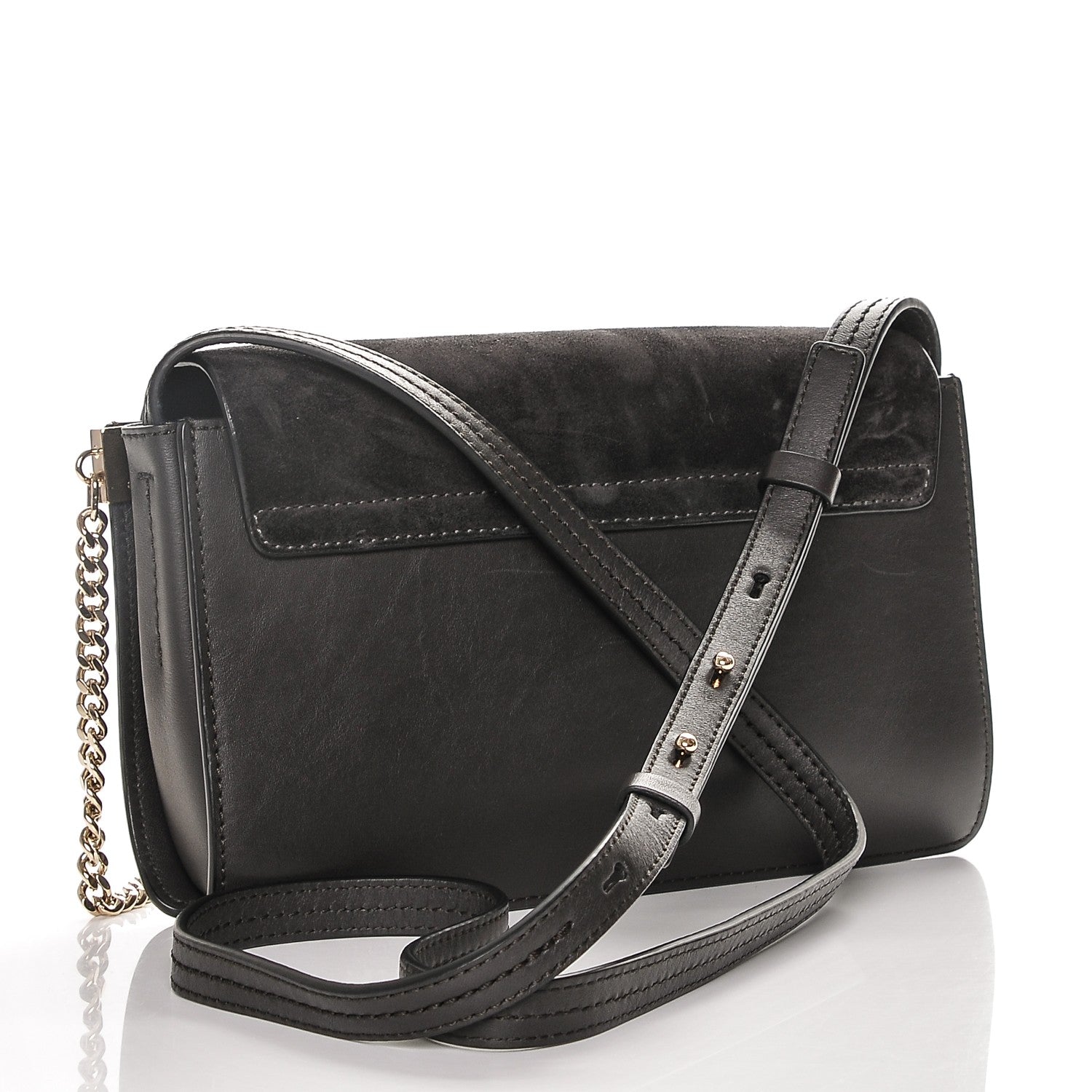 Chloe Suede Calfskin Small Faye Shoulder Bag Carbon Grey 3 of 6