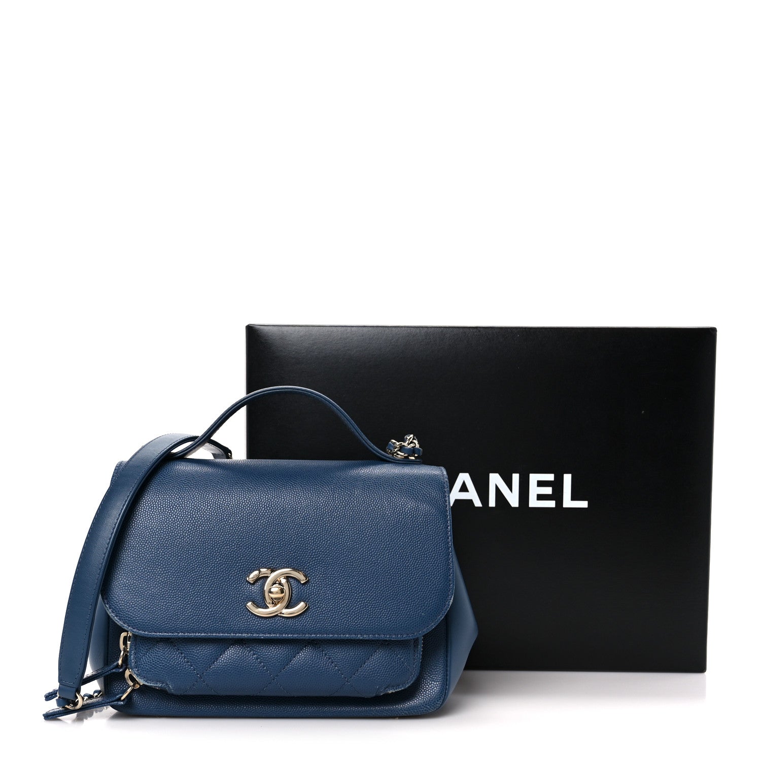 Chanel Caviar Quilted Small Business Affinity Flap Blue 12 of 12