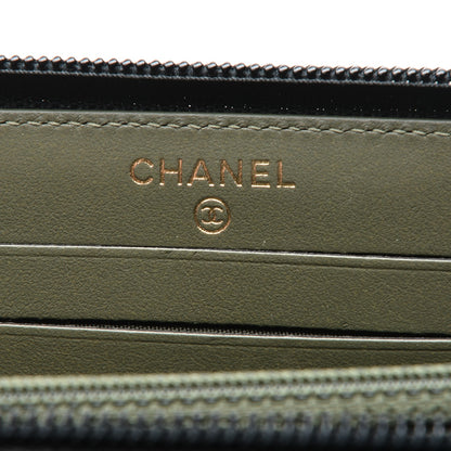 Chanel Caviar Quilted Boy Small Zip Around Wallet Black 7 of 7