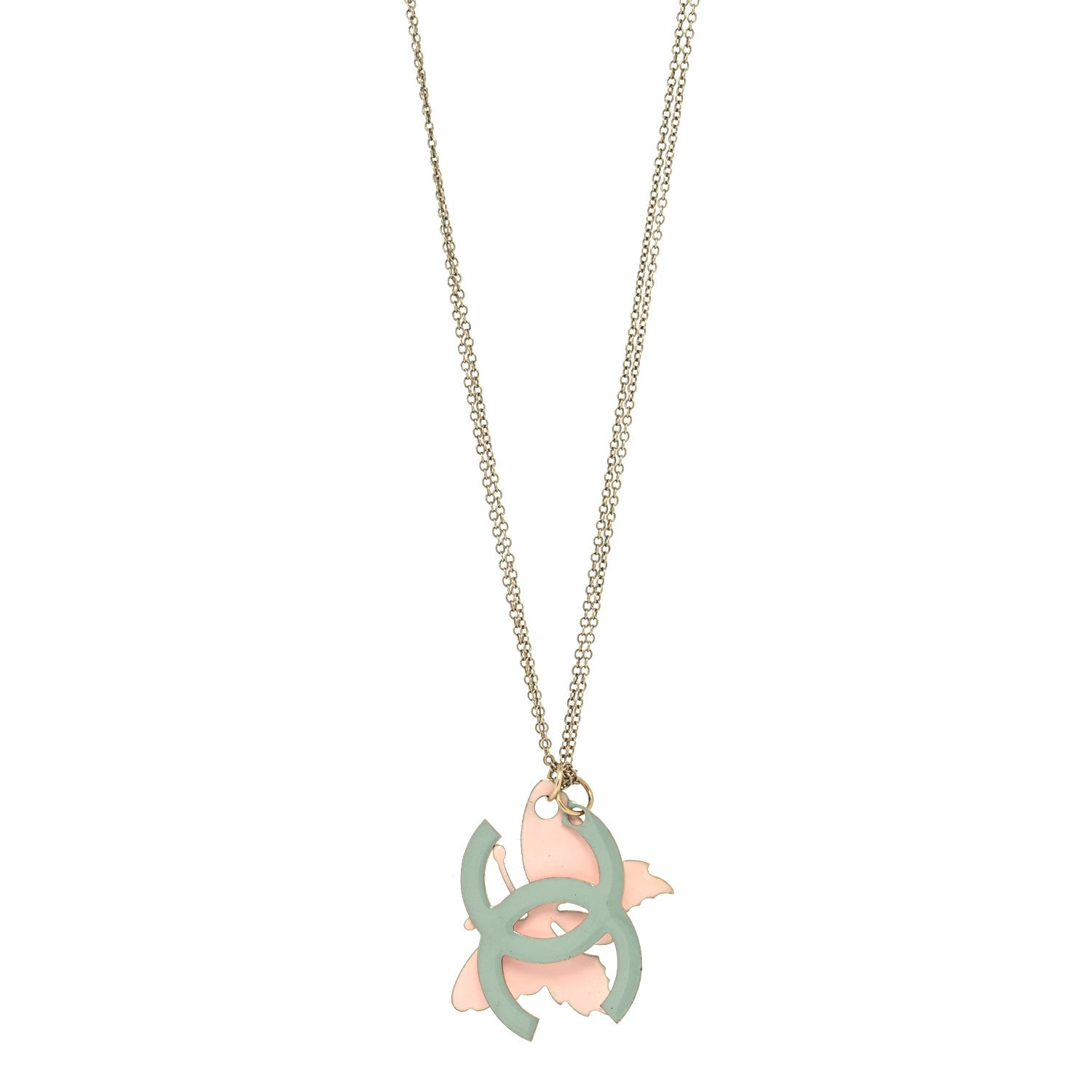 Chanel Resin Butterfly CC Necklace Multicolor 1 of 5