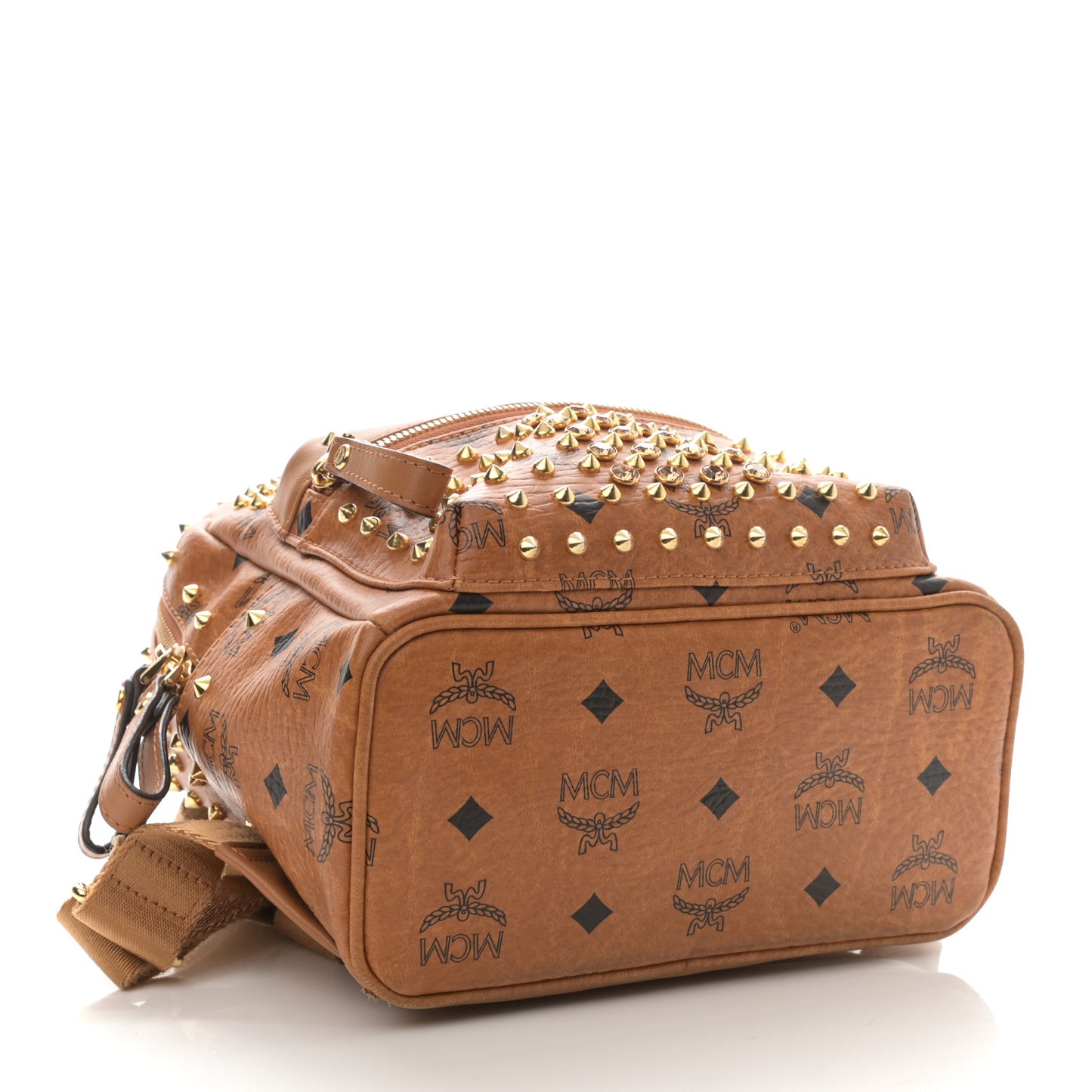 Visetos Swarovski Mini Stark Diamond Backpack Cognac