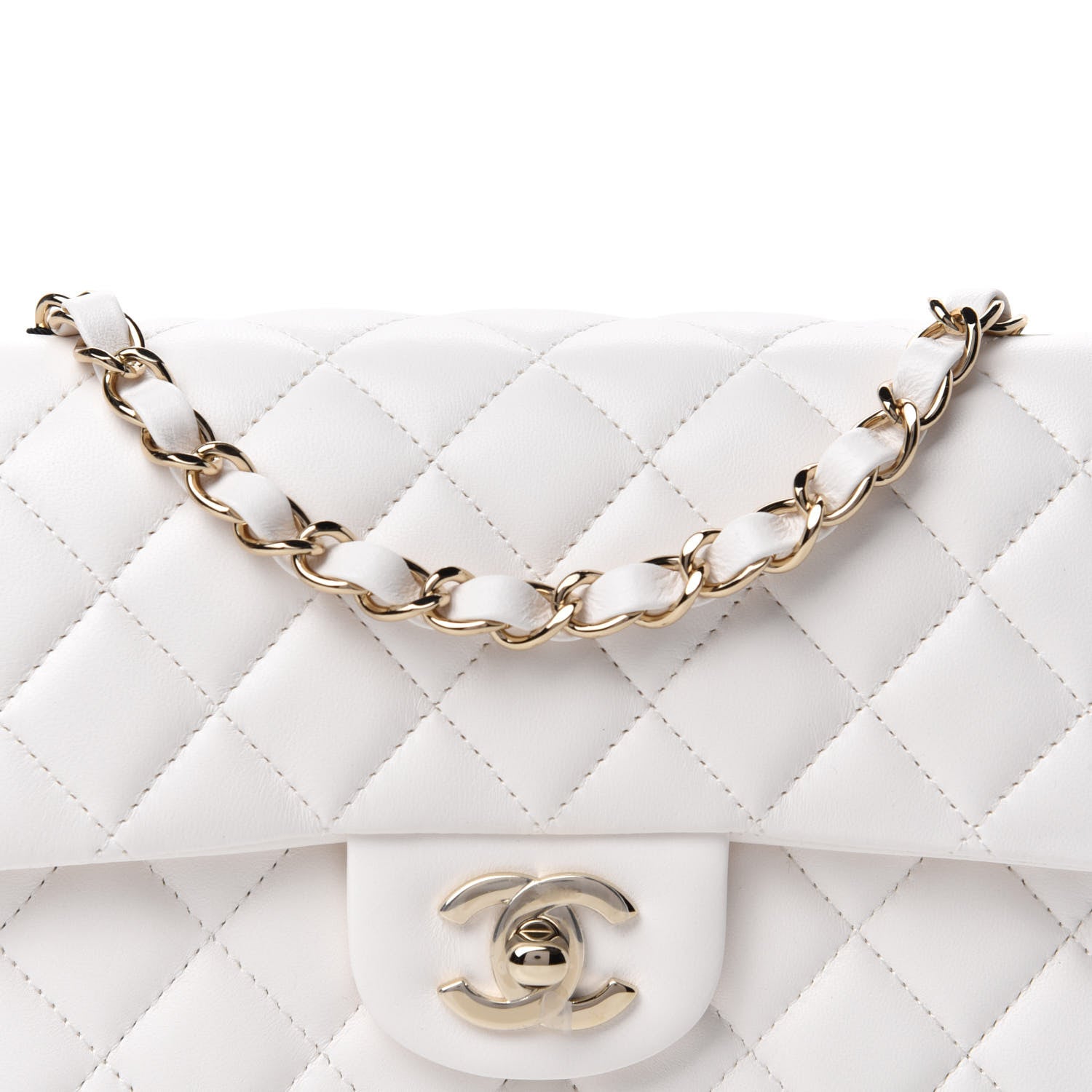 Chanel Lambskin Quilted Mini Rectangular Flap White 10 of 11