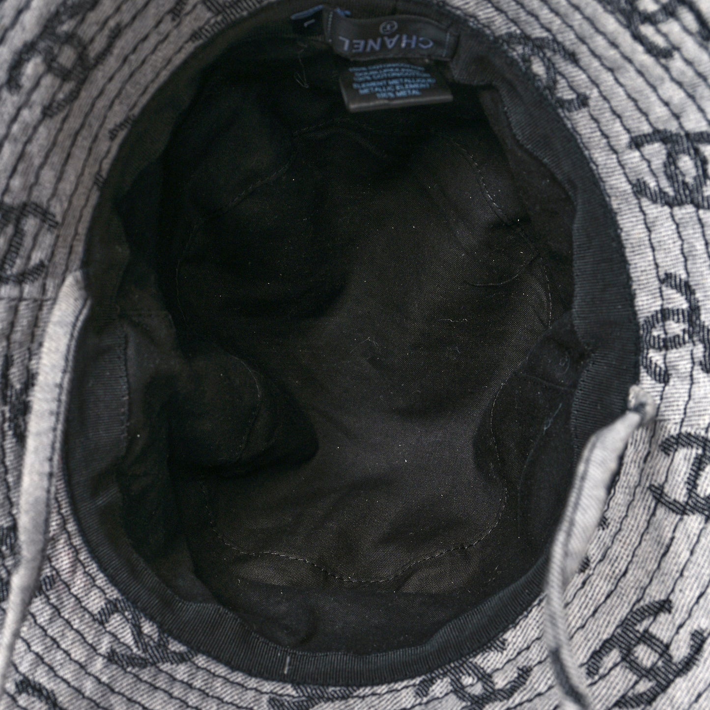 Denim CC Bucket Hat L White Black