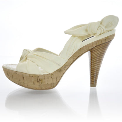 Louis Vuitton Leather Porto Cervo Slingback Heels White 36 2 of 7