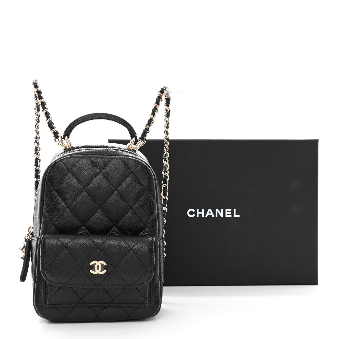 Caviar Quilted CC Mini Classic Backpack Black