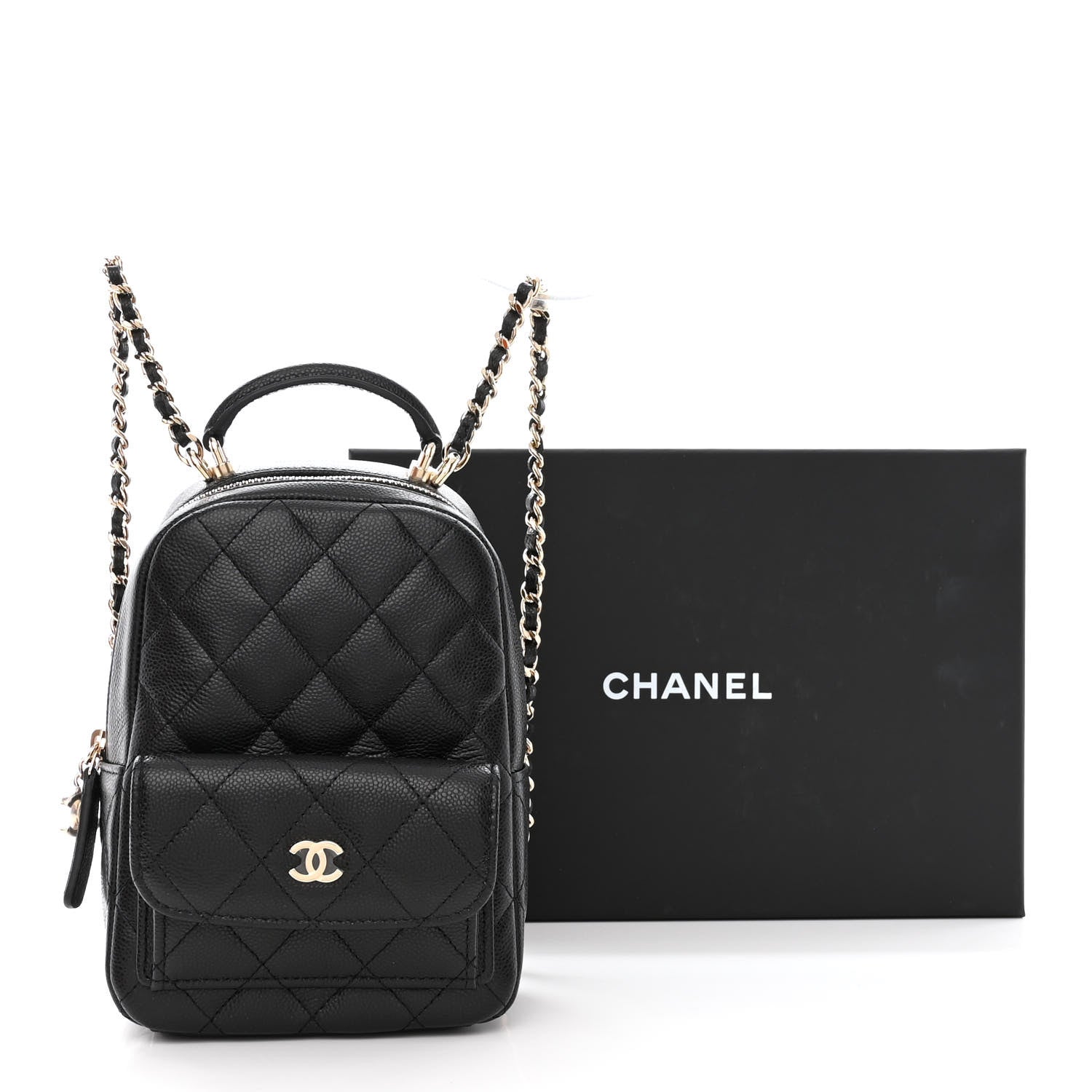 Chanel Caviar Quilted CC Mini Classic Backpack Black 11 of 11