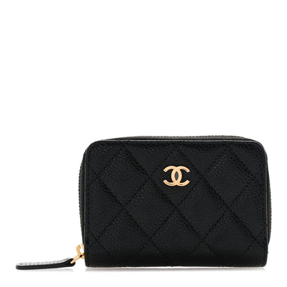 Chanel Caviar Quilted Zip Coin Purse Black 1 of 8