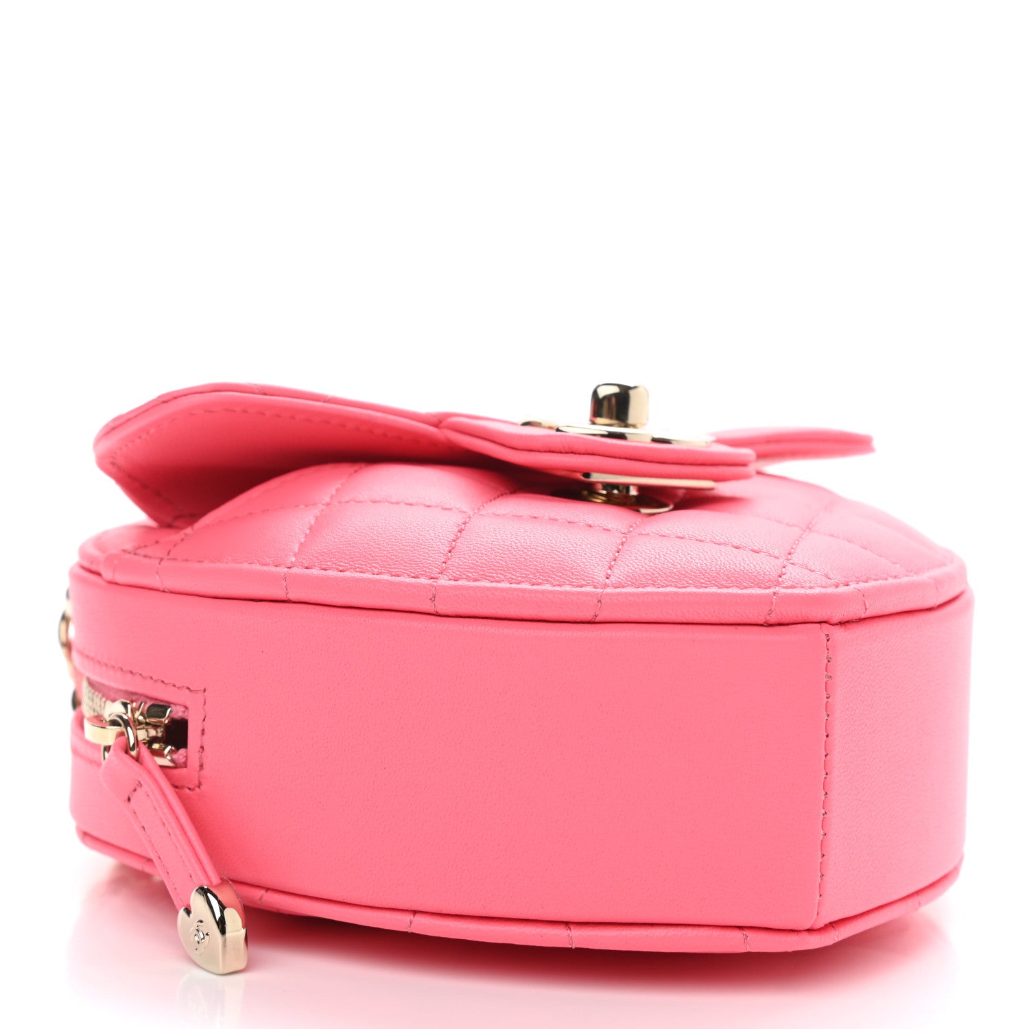 Chanel Lambskin Quilted CC In Love Heart Clutch With Chain Pink 4 of 11