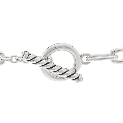 David Yurman Sterling Silver Diamond Wellesley Long Chain Link Necklace 4 of 5