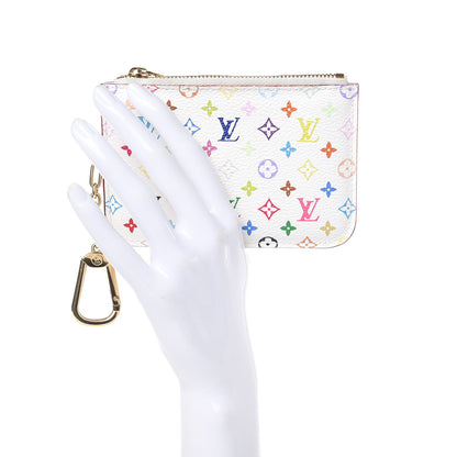 Louis Vuitton Monogram Multicolor Key Pouch White Litchi 2 of 8