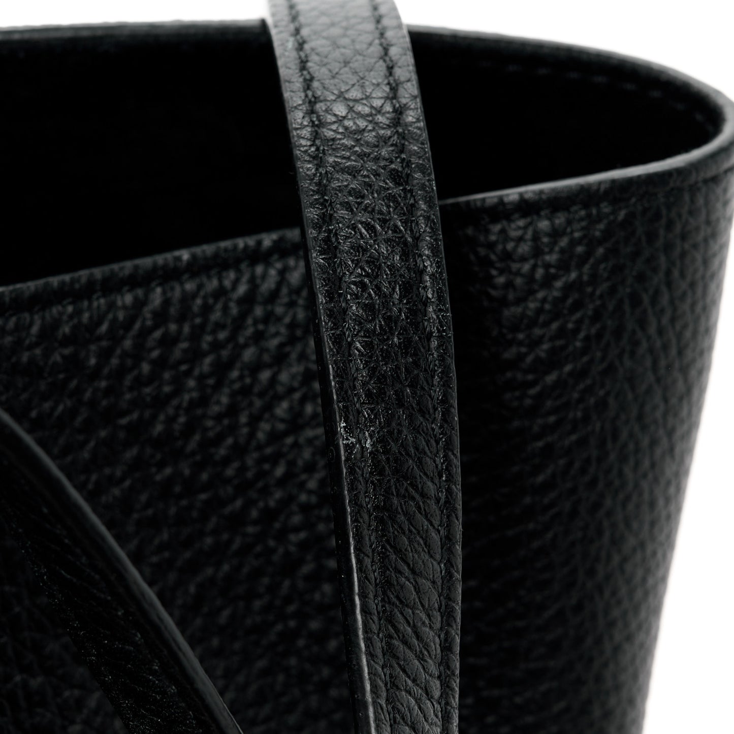 Supple Grained Calfskin Small Big Bag Black