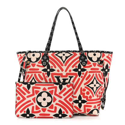 Louis Vuitton Monogram Giant Crafty Neverfull MM Creme Rouge Black 1 of 12