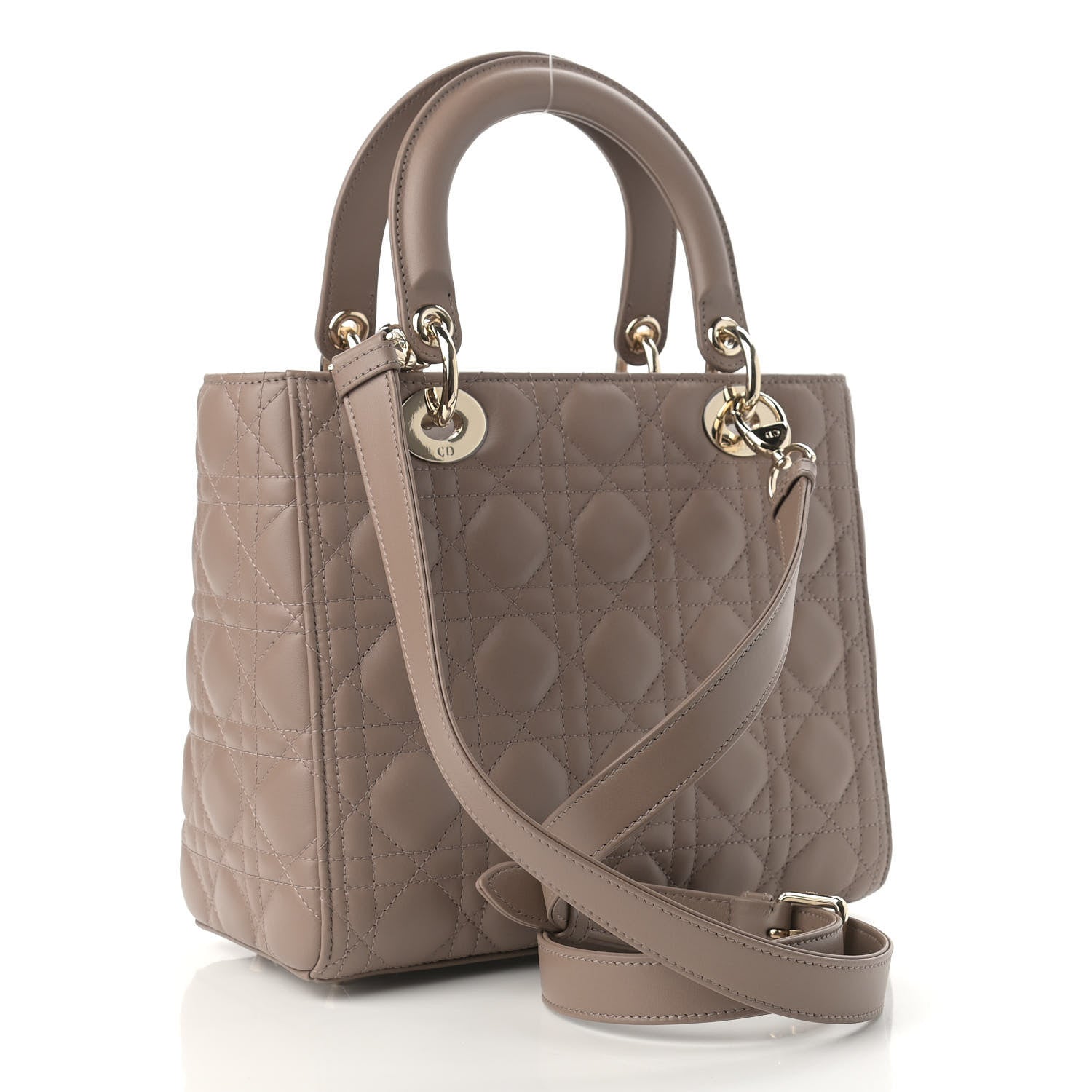 Christian Dior Lambskin Cannage Medium Lady Dior Warm Taupe 2 of 9