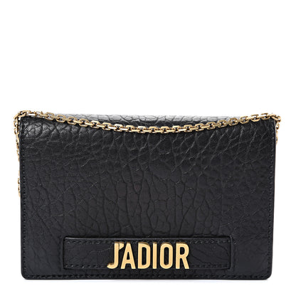 Christian Dior Grained Calfskin J'Adior Wallet on Chain Pouch Black 1 of 12