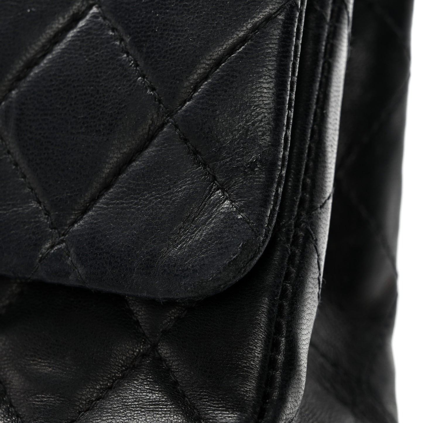 Lambskin Quilted Small Double Flap Black