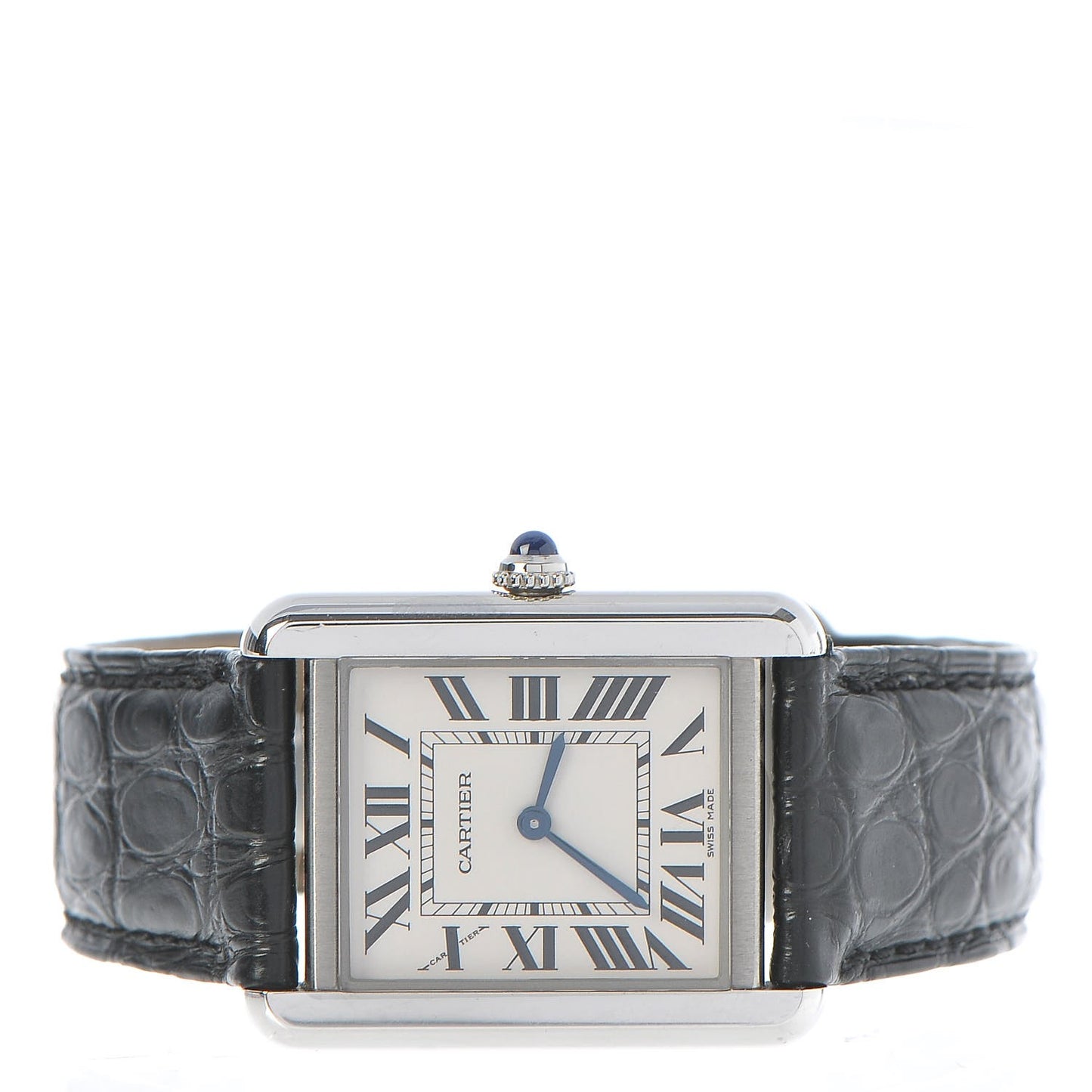 Stainless Steel Alligator 24mm Tank Solo Quartz Watch