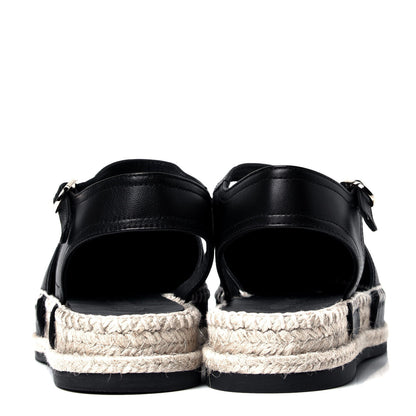 Chanel Lambskin Cap Toe CC Espadrilles Sandals 35 Black 3 of 6