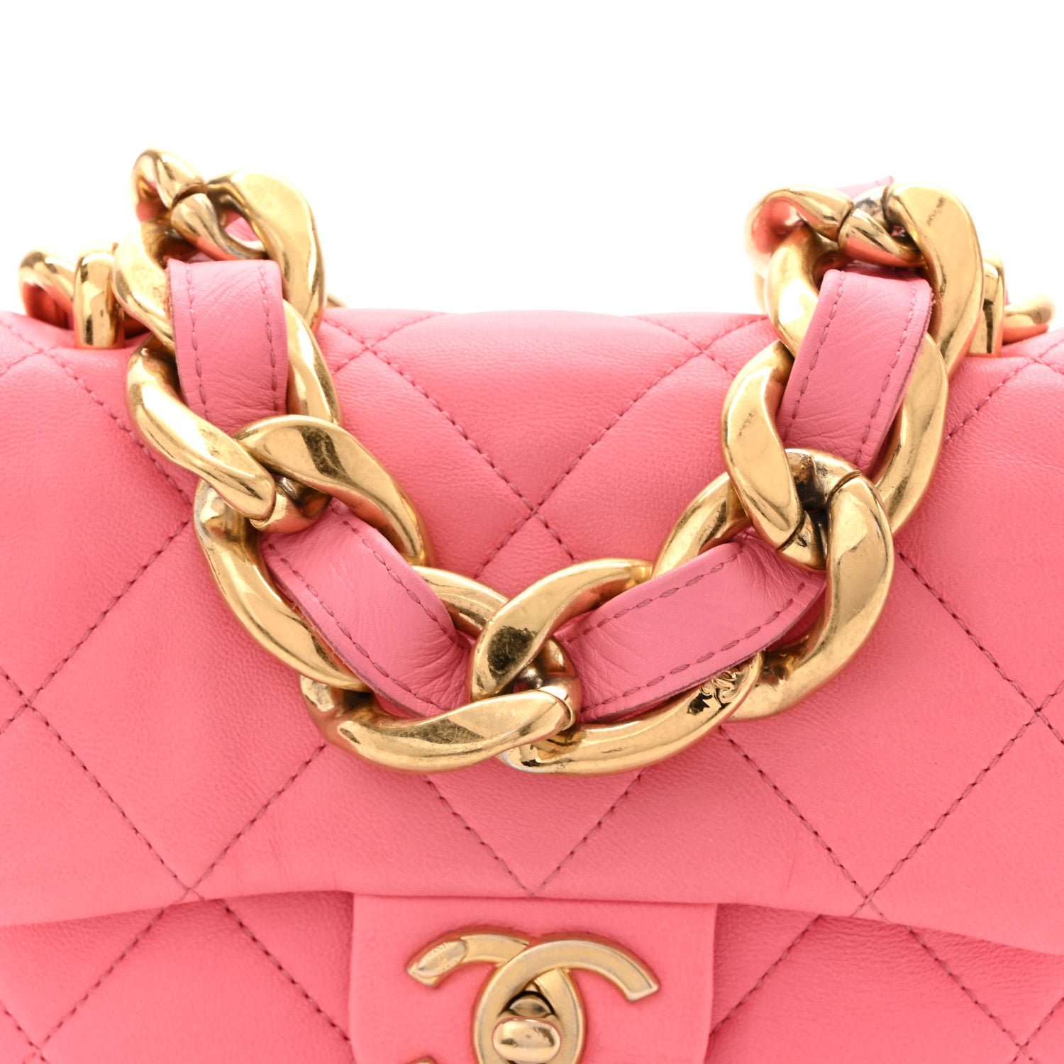 Chanel Lambskin Quilted Mini Funky Town Flap Pink 8 of 10