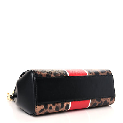 Dolce & Gabbana Dauphine Leopard Graffiti Print Small Miss Sicily Satchel Black 4 of 8