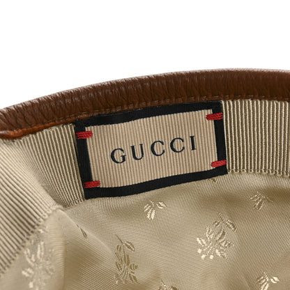 Gucci Washed Jacquard Denim Nappa GG Monogram Oscar Baseball Hat S Denim Cuir 8 of 10