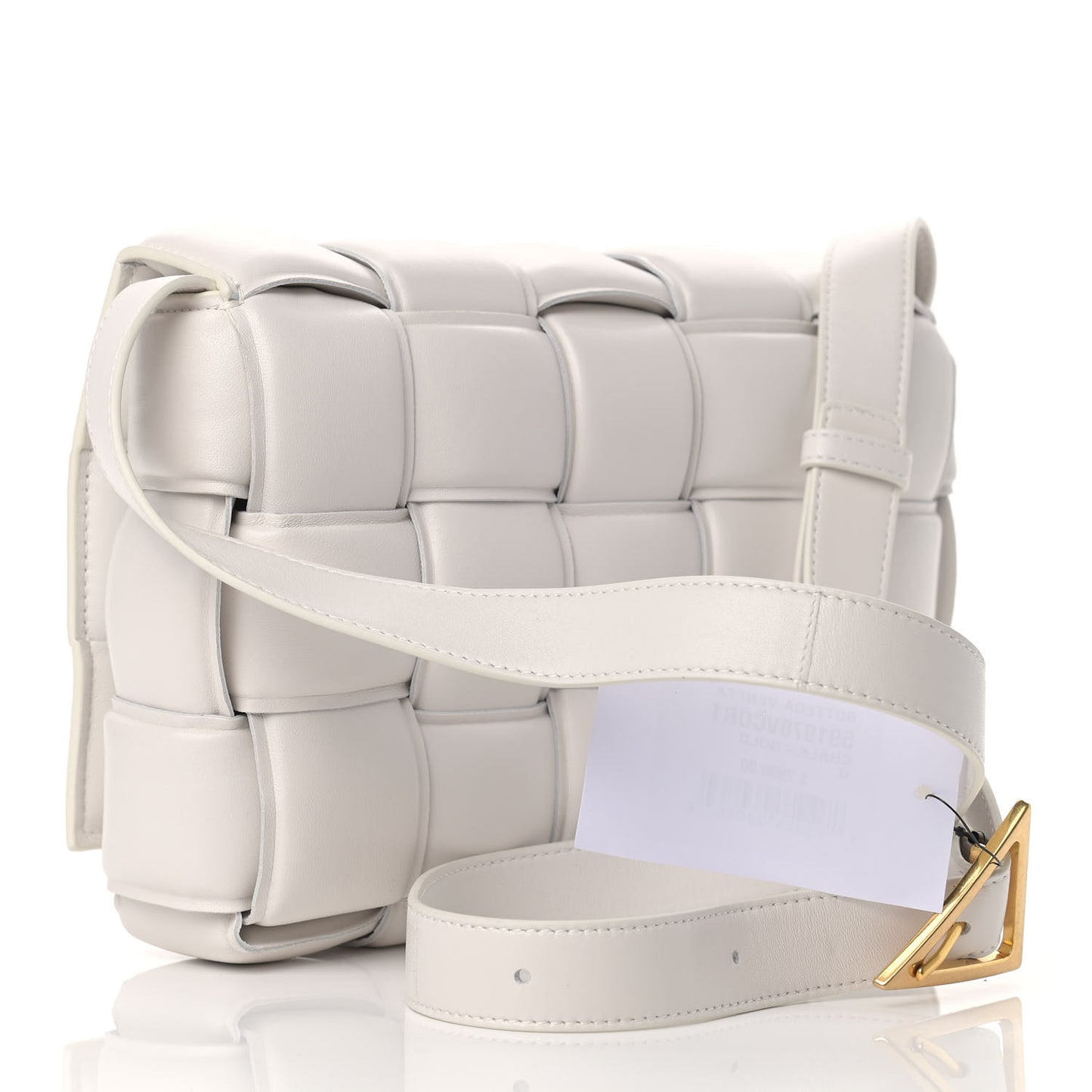 Nappa Maxi Intreccio Padded Cassette Crossbody Bag Chalk