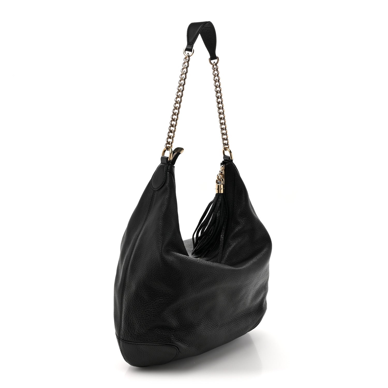 Gucci Pebbled Calfskin Medium Soho Chain Hobo Black 3 of 11