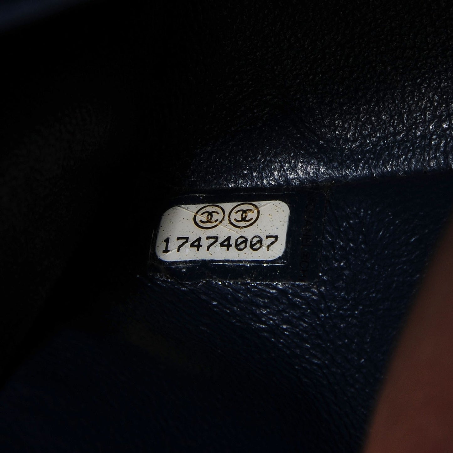 Patent Quilted Medium Double Flap Navy