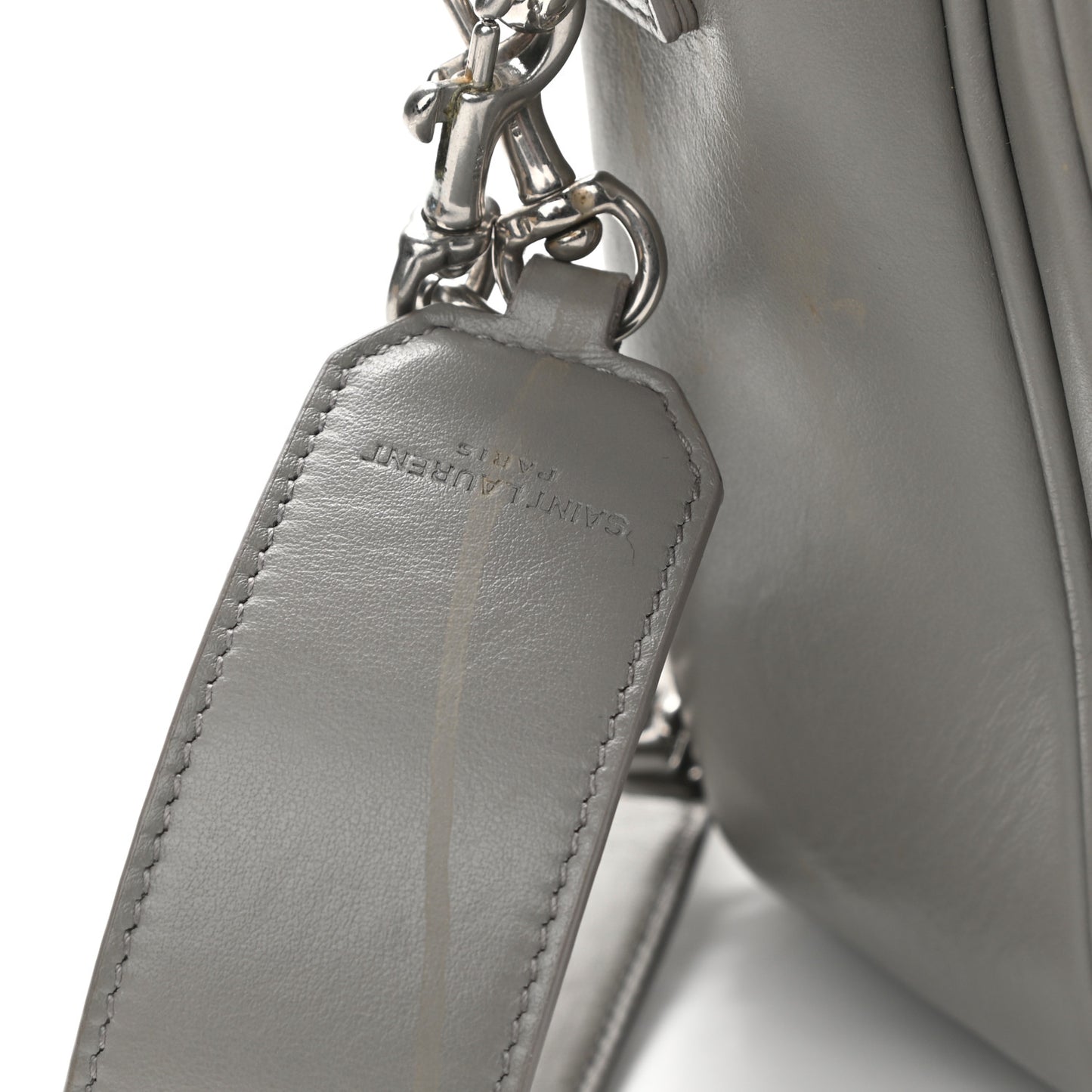 Calfskin Y Quilted Monogram Loulou Shoulder Bag Pearl Grey