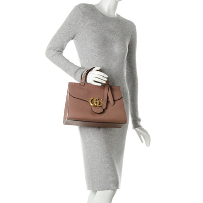 Gucci Calfskin Small GG Marmont Top Handle Bag Rosy Phard 3 of 8
