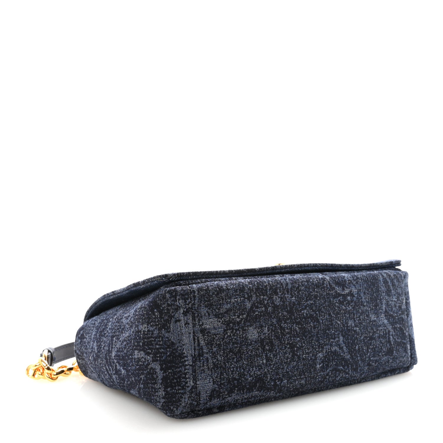 Christian Dior Denim Brocart Print Medium Caro Bag Blue 4 of 10