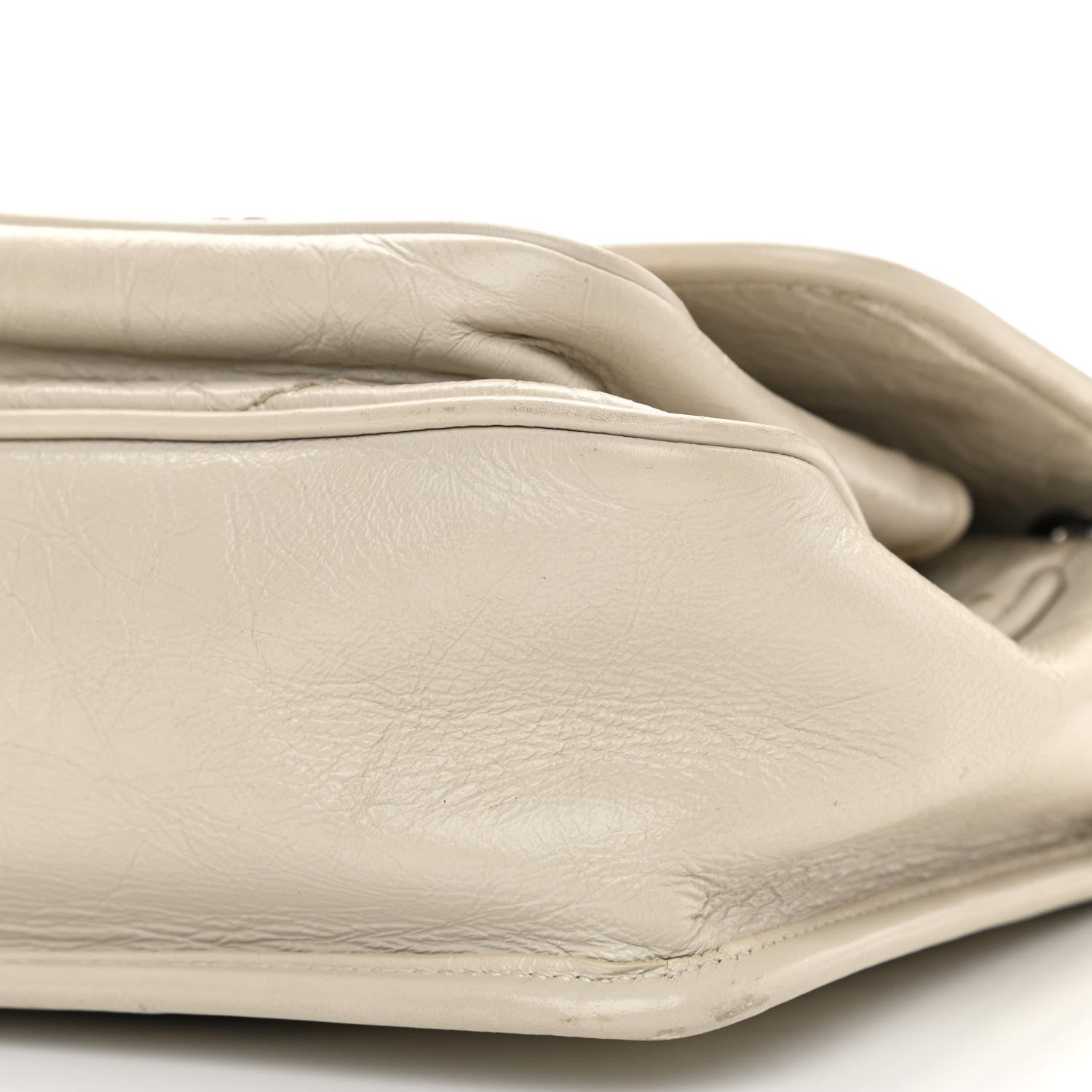 Saint Laurent Crinkled Calfskin Matelasse Monogram Baby Niki Chain Satchel Ivory 11 of 12