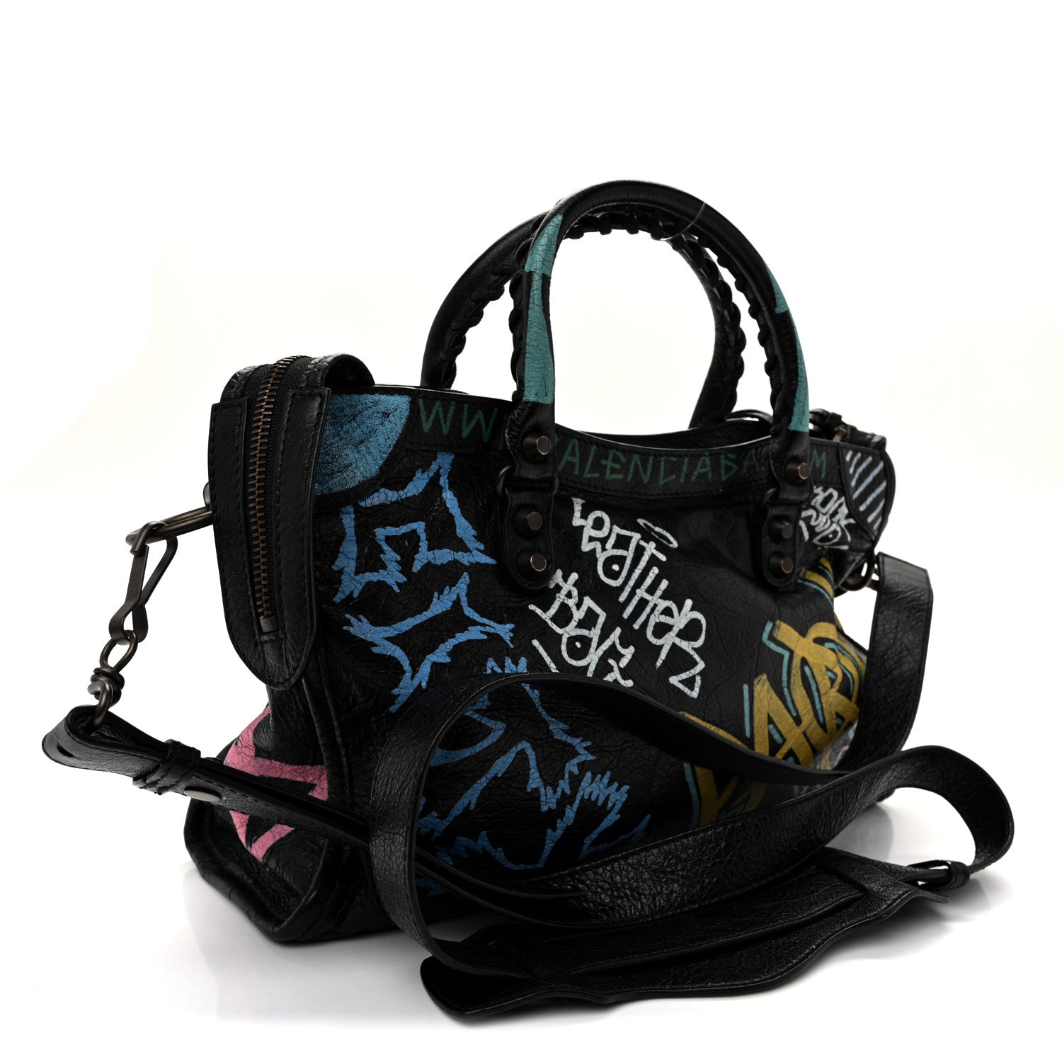 Balenciaga Agneau Graffiti All Over Classic Hardware S City Black Multicolor 3 of 10