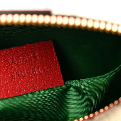Gucci Soft GG Supreme Monogram Calfskin Small Ophidia Cosmetic Case Beige Ebony Hibiscus Red 7 of 8