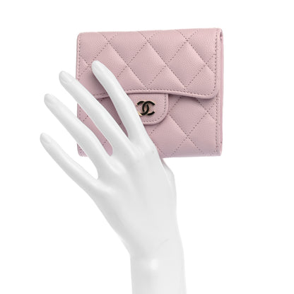 Chanel Caviar Quilted Compact Flap Wallet Light Pink 2 of 8