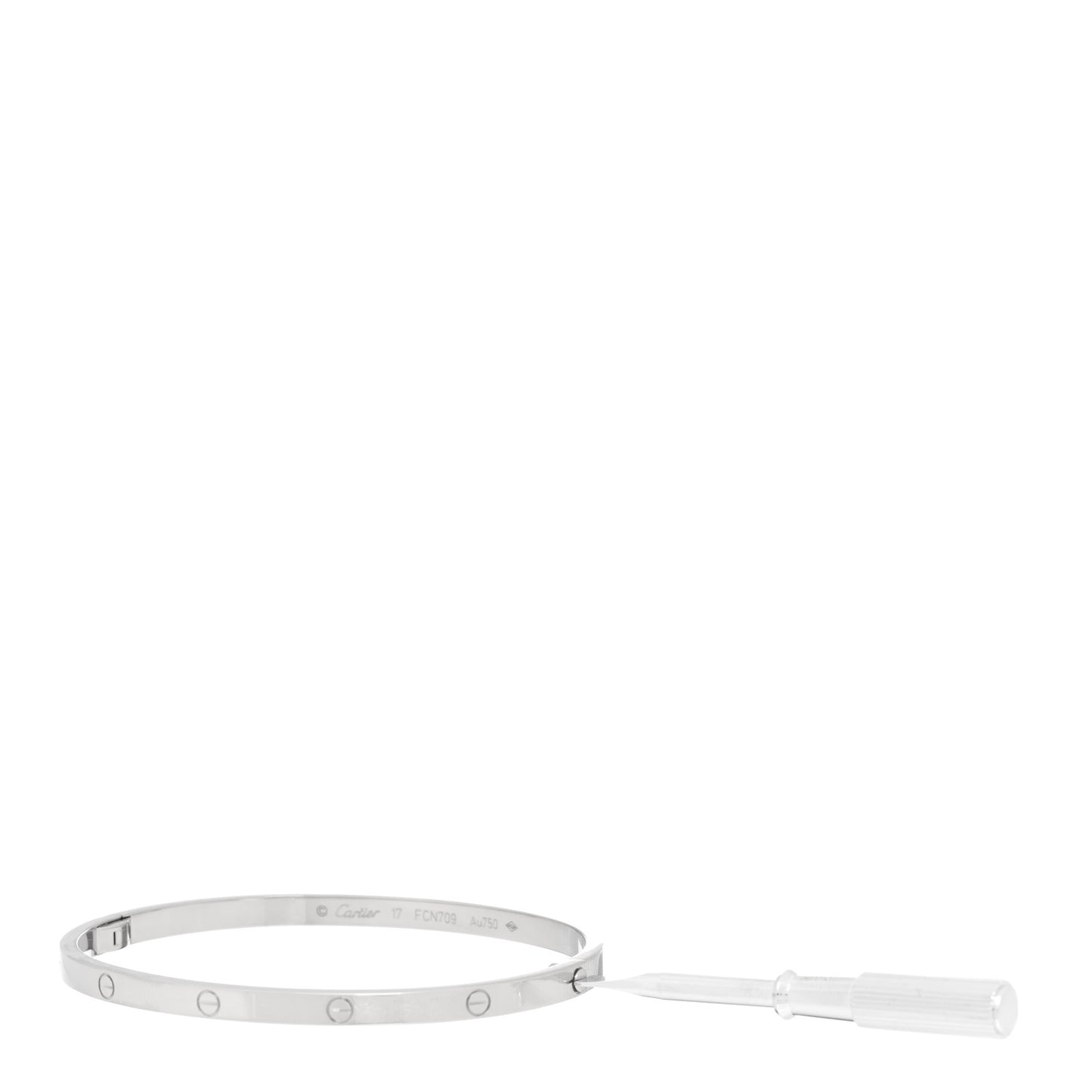 18K White Gold Small LOVE Bracelet 17