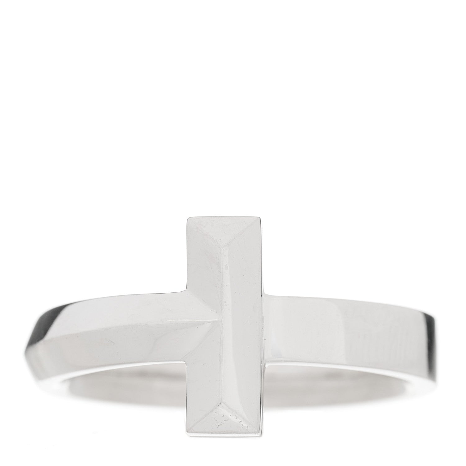 Tiffany 18K White Gold 4.5mm T T1 Ring 62 10 1 of 3