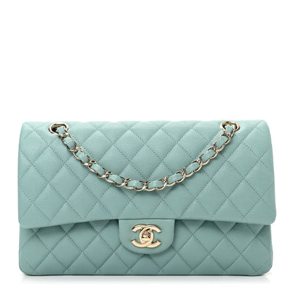 Chanel Caviar Quilted Medium Double Flap Light Blue 1 of 10