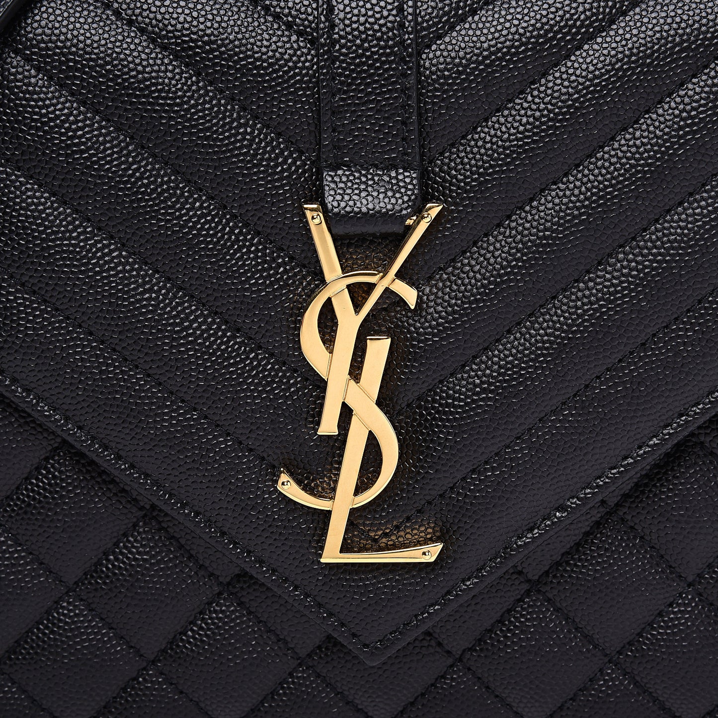 Grain De Poudre Textured Mixed Matelasse Triquilt Medium Monogram Satchel Black