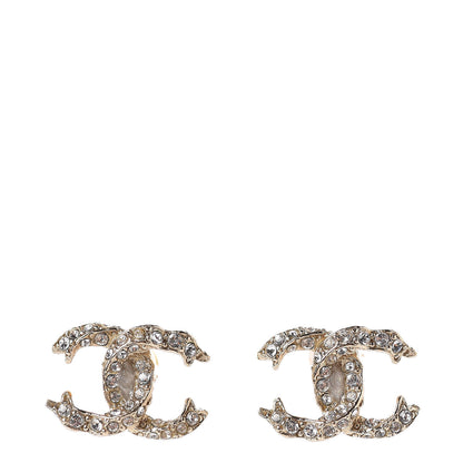 Chanel Crystal CC Earrings Gold 1 of 5